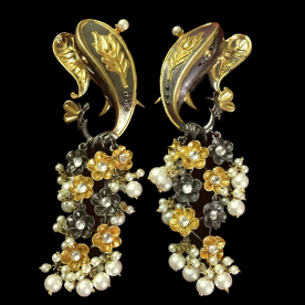 Ganesha Pearl Dangler Earrings