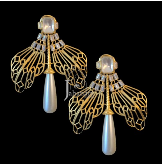 Angel Wing Polki Filigree Danglers