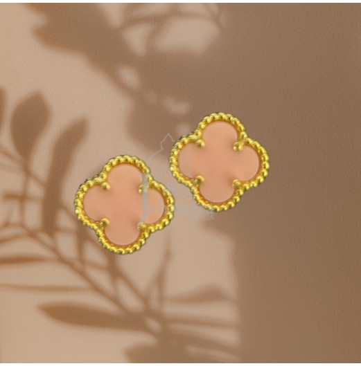 Clover Flower Peach Studs