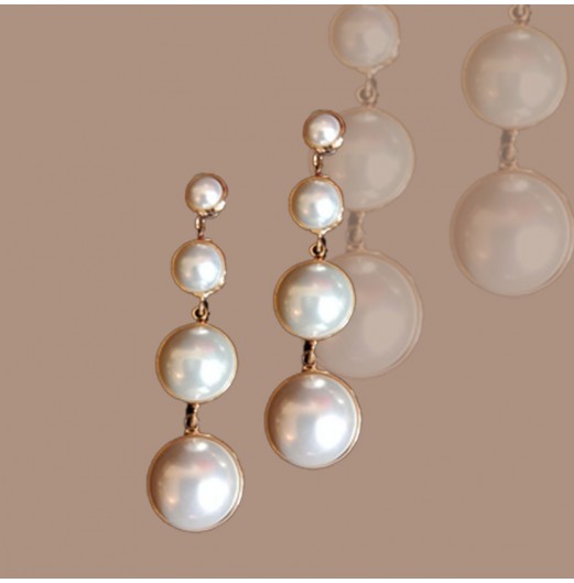 Layered Pearl Dangler Earrings