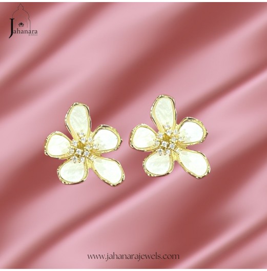 Mother Of Pearl Flower Studs