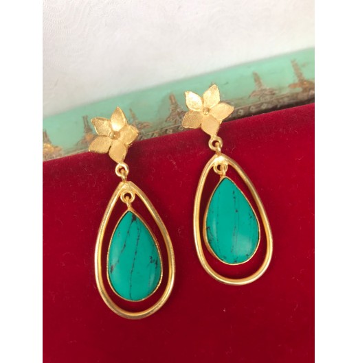 Jahanara Turquoise Stone Earrings