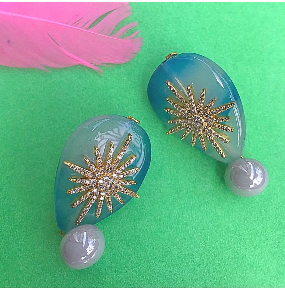 Blue Lotus Earrings | Joy Road Jewelry