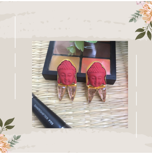 Jahanara Red Buddha Studs