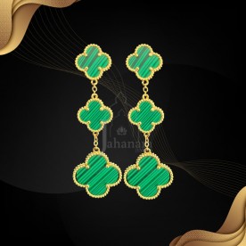 Green Clover Gold Plated Danglers