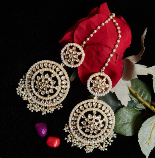 Gold plated Pearl Chandbali