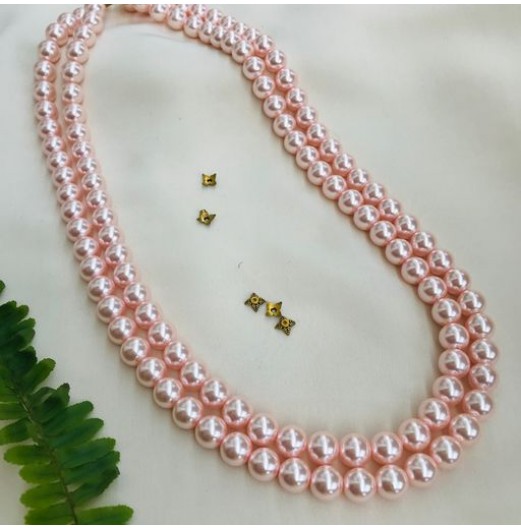 Double Layer Pink Pearls Necklace