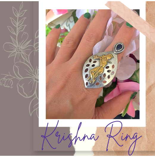 Dual Tone Krishna Adjustable Ring