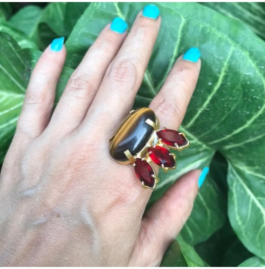 Jahanara Gemstone Tiger Eye Ring