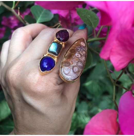 Jahanara Gemstone Multi Color Ring