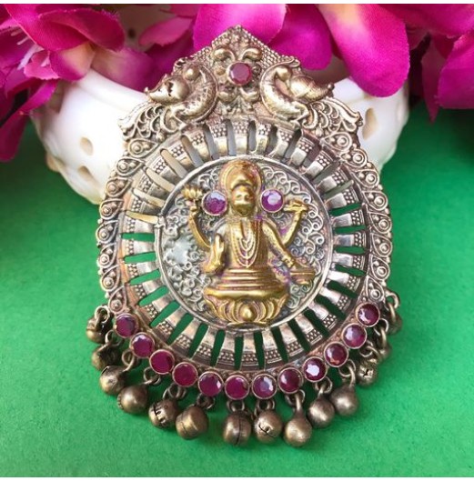Jahanara Silver Plated Vishnu Pendant 