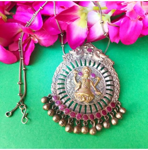 Jahanara Silver Plated Vishnu Pendant 