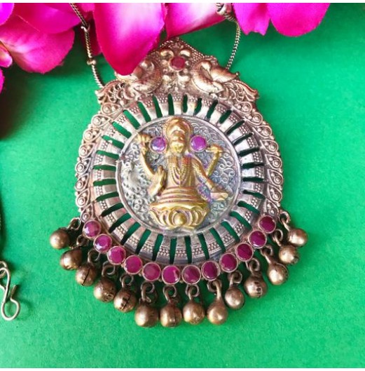 Jahanara Silver Plated Vishnu Pendant 