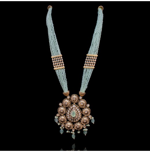 Jahanara Luxury Kundan Teal Pendant