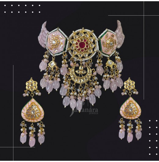 Jahanara Pink Meenakari Choker