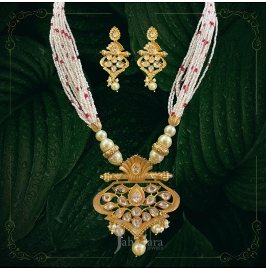 Antique Gold Kundan Long Necklace